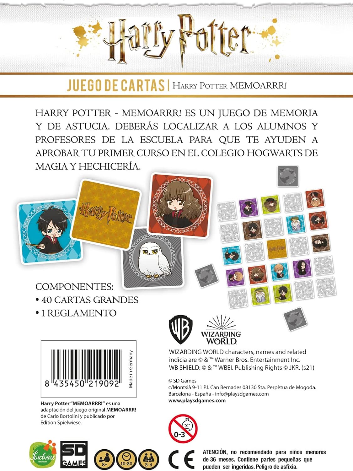 Juego de mesa - Memoarr! Harry Potter Frikartes