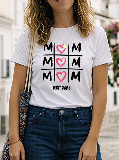 CAMISETA DÍA DE LA MADRE: 3 EN RAYA MOM, PERSONALIZABLE -`𖹭´- Frikartes