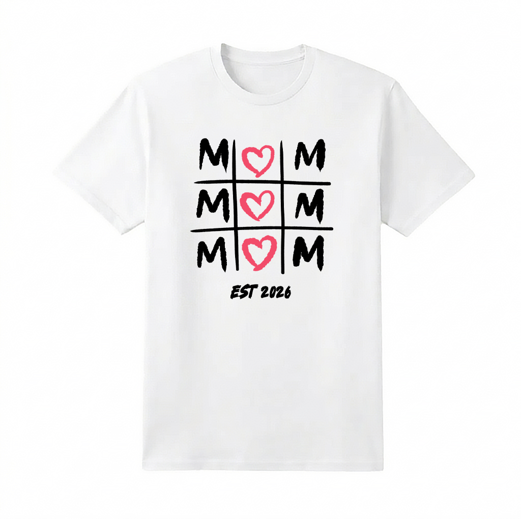 CAMISETA DÍA DE LA MADRE: 3 EN RAYA MOM, PERSONALIZABLE -`𖹭´- Frikartes